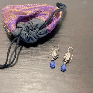 Lapis Lazuli Dangle Silver Earrings